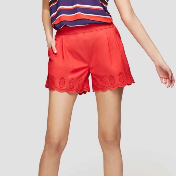 Joe Fresh Pants - NWOT Joe Fresh Bright Red Scalloped Eyelet Shorts